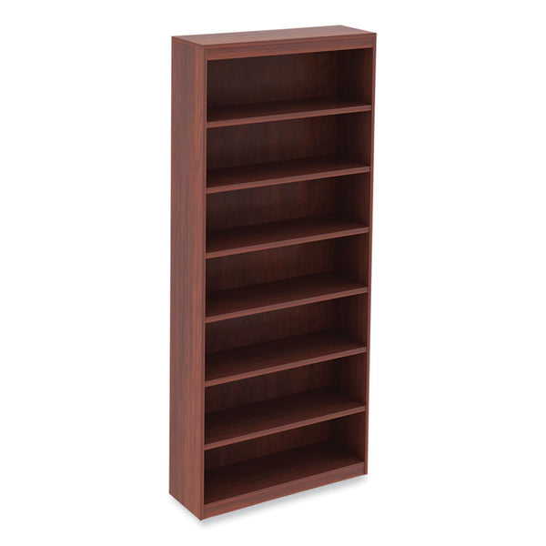 Alera® Alera Valencia Series Square Corner Bookcase, Seven-Shelf, 35.63w x 11.81d x 83.86h, Cherry (ALEVA78436MC)