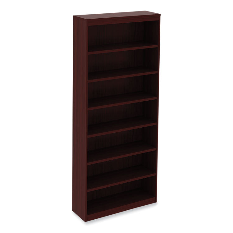 Alera® Alera Valencia Series Square Corner Bookcase, Seven-Shelf, 35.63w x 11.81d x 83.86h, Mahogany (ALEVA78436MY)