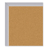 Ghent Aluminum-Frame Natural Corkboard, 24 x 18, Tan Surface, Satin Aluminum Frame, Ships in 7-10 Business Days (GHE13181)