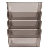 deflecto® DocuPocket Stackable Four-Pocket Wall File, 4 Sections, Letter Size, 13" x 4", Smoke (DEF73402) Each