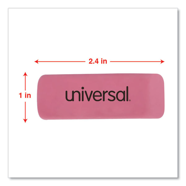 Universal® Bevel Block Erasers, For Pencil Marks, Slanted-Edge Rectangular Block, Large, Pink, 20/Pack (UNV55120)