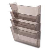 deflecto® DocuPocket Stackable Four-Pocket Wall File, 4 Sections, Letter Size, 13" x 4", Smoke (DEF73402) Each