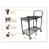 Bostitch® Stowaway Folding Carts, Metal, 2 Shelves, 250 lb Capacity, 35" x 37.25" x 22", Black (BOSBSACLGBLK)