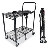 Bostitch® Stowaway Folding Carts, Metal, 2 Shelves, 250 lb Capacity, 29.63" x 37.25" x 18", Black (BOSBSACSMBLK) Each