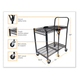 Bostitch® Stowaway Folding Carts, Metal, 2 Shelves, 250 lb Capacity, 29.63" x 37.25" x 18", Black (BOSBSACSMBLK) Each