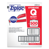 Ziploc® Double Zipper Storage Bags, Quart, 7" x 7.75", Clear, 500/Box (SJN364899) Case of 500