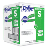 Ziploc® Resealable Sandwich Bags, 1.2 mil, 6.5" x 6", Clear, 500/Box (SJN682255)