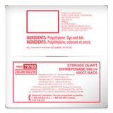 Ziploc® Double Zipper Storage Bags, 1 qt, 1.75 mil, 7" x 7.75", Clear, 500/Box (SJN682256)