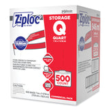 Ziploc® Double Zipper Storage Bags, 1 qt, 1.75 mil, 7" x 7.75", Clear, 500/Box (SJN682256)