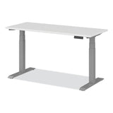 Alera® AdaptivErgo Sit-Stand Three-Stage Electric Height-Adjustable Table with Memory Controls, 60” x 24” x 30" to 49", White (ALEHT3SAGBD) Each