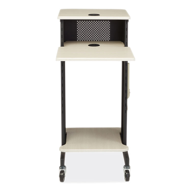 Oklahoma Sound® Premium Presentation Cart, 4 Shelves, 18" x 30" x 40.5", Ivory/Black, Ships in 1-3 Business Days (NPSPRC200) Each