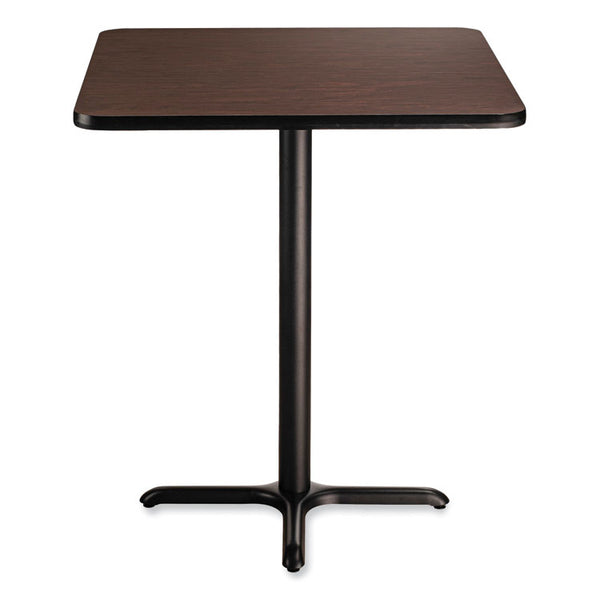 NPS® Cafe Table, 36w x 36d x 42h, Square Top/X-Base, Mahogany Top, Black Base, Ships in 1-3 Business Days (NPSCT33636XB1MY) Each