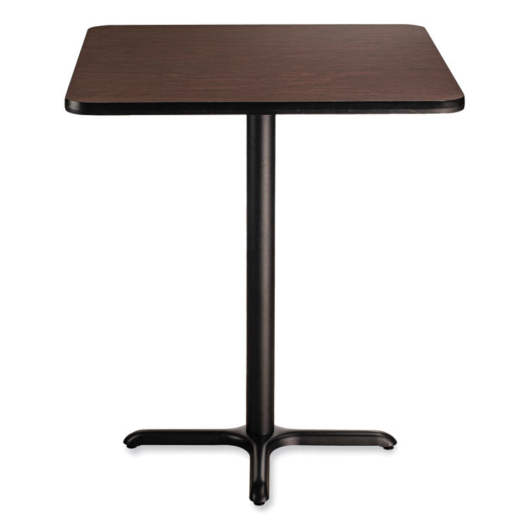 NPS® Cafe Table, 36w x 36d x 42h, Square Top/X-Base, Mahogany Top, Black Base, Ships in 1-3 Business Days (NPSCT33636XB1MY) Each