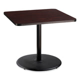 NPS® Cafe Table, 36w x 36d x 30h, Square Top/Round Base, Mahogany Top, Black Base, Ships in 1-3 Business Days (NPSCT33636RD1MY) Each