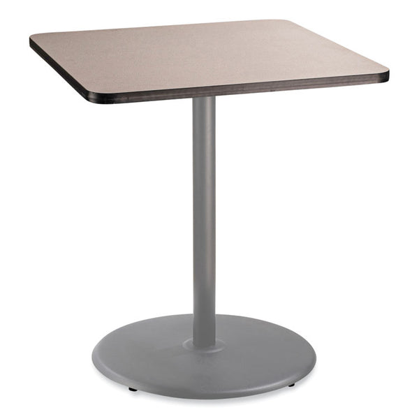 NPS® Cafe Table, 36w x 36d x 42h, Square Top/Round Base, Gray Nebula Top, Gray Base, Ships in 1-3 Business Days (NPSCG33636RB1GY) Each