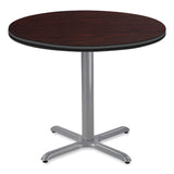 NPS® Cafe Table, 36" Diameter x 30h, Round Top/X-Base, Mahogany Top, Gray Base, Ships in 1-3 Business Days (NPSCG13636XD1MY) Each