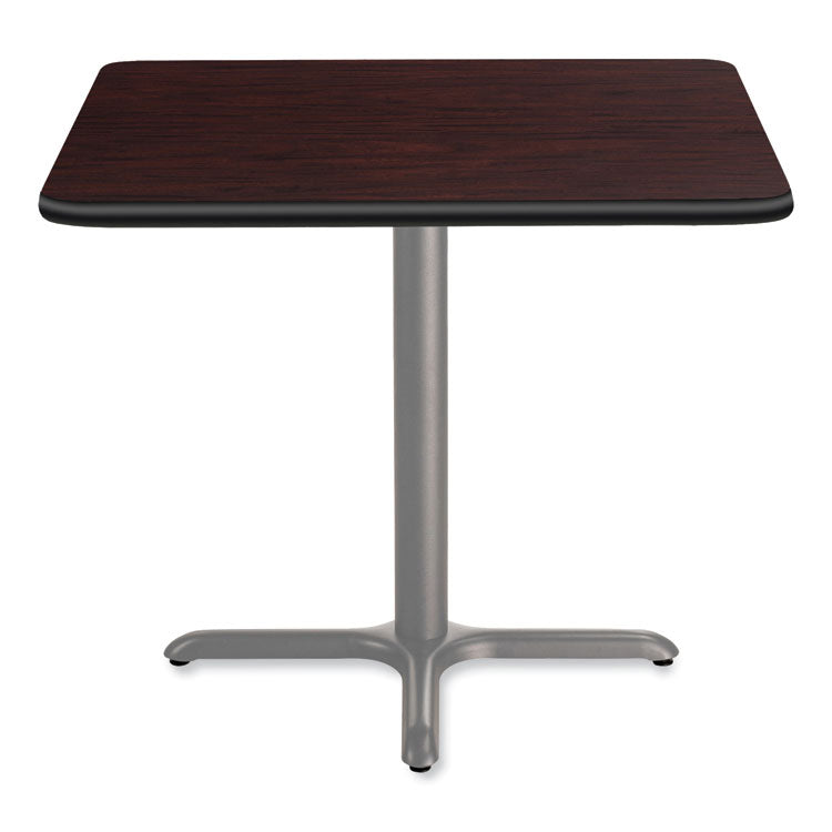 NPS® Cafe Table, 36w x 36d x 30h, Square Top/X-Base, Mahogany Top, Gray Base, Ships in 1-3 Business Days (NPSCG33636XD1MY) Each