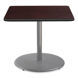 NPS® Cafe Table, 36w x 36d x 30h, Square Top/Round Base, Mahogany Top, Gray Base, Ships in 1-3 Business Days (NPSCG33636RD1MY) Each