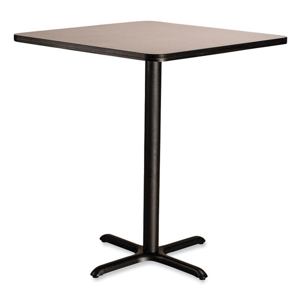 NPS® Cafe Table, 36w x 36d x 30h, Square Top/X-Base, Gray Nebula Top, Black Base, Ships in 1-3 Business Days (NPSCT33636XD1GY) Each