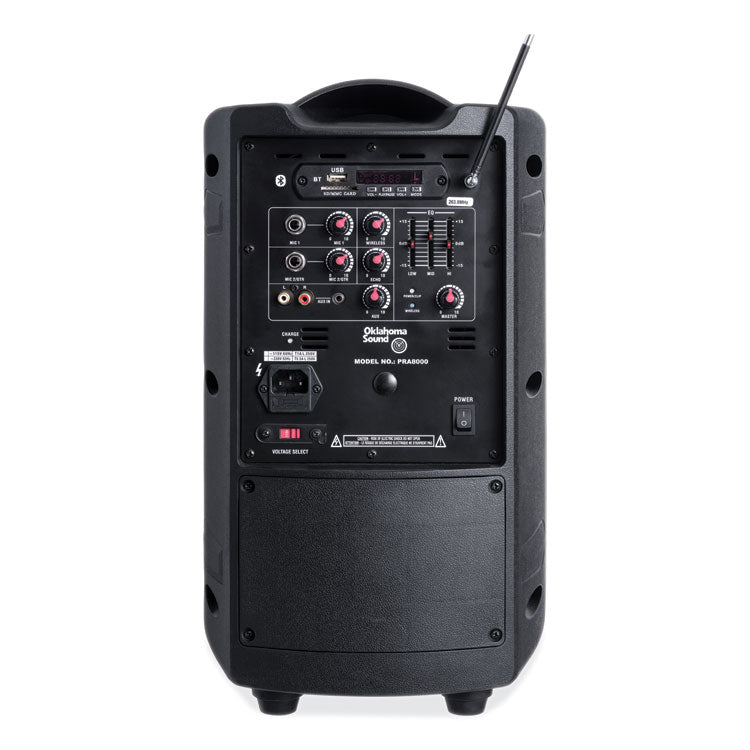 Oklahoma Sound® Wireless PA System with Wireless Tie Clip Microphone, 40 W, Black, Ships in 1-3 Business Days (NPSPRA8000PRA86) Each