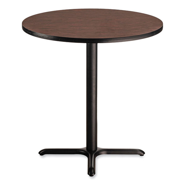 NPS® Cafe Table, 36" Diameter x 36h, Round Top/X-Base, Mahogany Top, Black Base, Ships in 1-3 Business Days (NPSCT13636XC1MY) Each