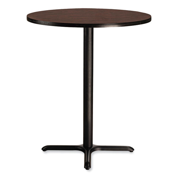 NPS® Cafe Table, 36" Diameter x 42h, Round Top/X-Base, Mahogany Top, Black Base, Ships in 1-3 Business Days (NPSCT13636XB1MY) Each