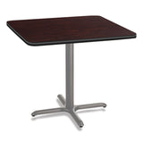 NPS® Cafe Table, 36w x 36d x 30h, Square Top/X-Base, Mahogany Top, Gray Base, Ships in 1-3 Business Days (NPSCG33636XD1MY) Each