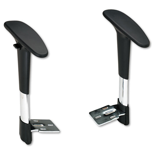 Safco® Optional Height-Adjustable T-Pad Arms for Safco Metro Extended-Height Chairs, Black/Chrome, 2/Set (SAF3495BL) 1 Pair
