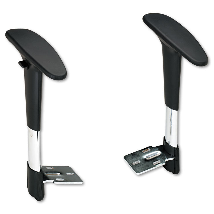 Safco® Optional Height-Adjustable T-Pad Arms for Safco Metro Extended-Height Chairs, Black/Chrome, 2/Set (SAF3495BL) 1 Pair