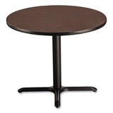 NPS® Cafe Table, 36" Diameter x 30h, Round Top/X-Base, Mahogany Top, Black Base, Ships in 1-3 Business Days (NPSCT13636XD1MY) Each