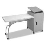 Oklahoma Sound® Edupod Teacher's Desk and Lectern Combo, 24" x 68" x 45", Gray Hammer Tone, Ships in 1-3 Business Days (NPSEDPD)
