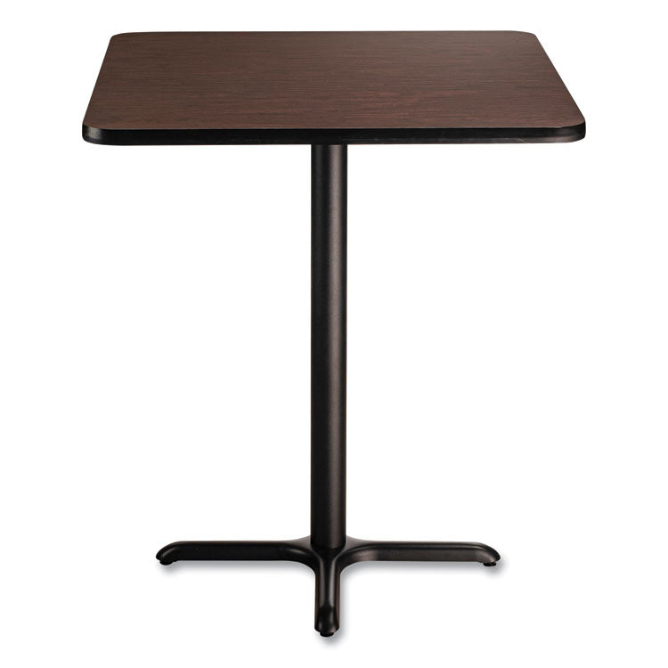 NPS® Cafe Table, 36w x 36d x 30h, Square Top/X-Base, Mahogany Top, Black Base, Ships in 1-3 Business Days (NPSCT33636XD1MY) Each