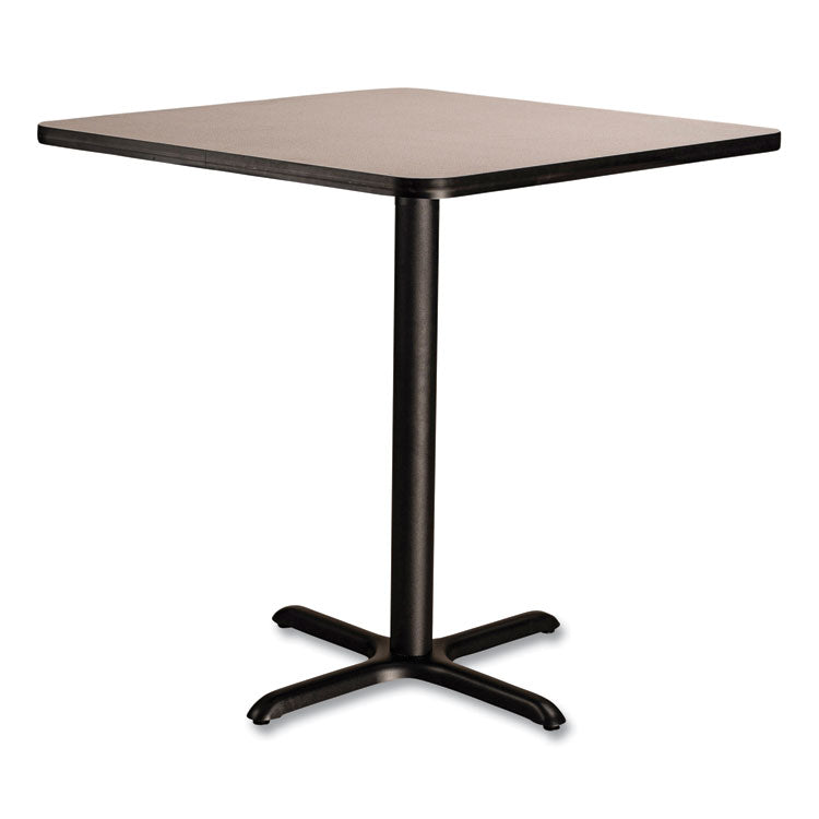 NPS® Cafe Table, 36w x 36d x 36h, Square Top/X-Base, Gray Nebula Top, Black Base, Ships in 1-3 Business Days (NPSCT33636XC1GY) Each