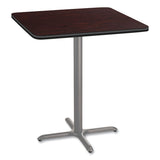 NPS® Cafe Table, 36w x 36d x 42h, Square Top/X-Base, Mahogany Top, Gray Base, Ships in 1-3 Business Days (NPSCG33636XB1MY) Each