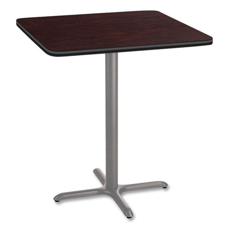 NPS® Cafe Table, 36w x 36d x 42h, Square Top/X-Base, Mahogany Top, Gray Base, Ships in 1-3 Business Days (NPSCG33636XB1MY) Each