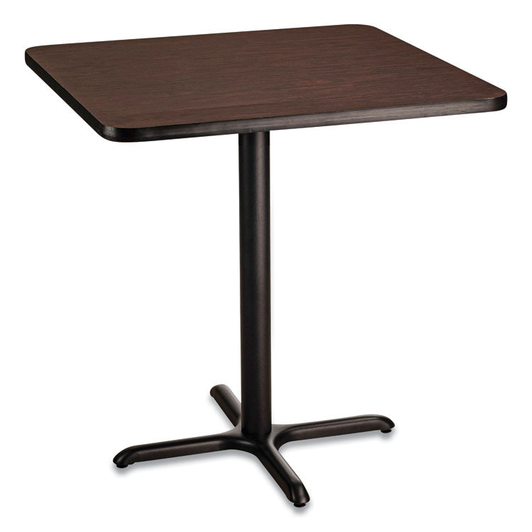 NPS® Cafe Table, 36w x 36d x 36h, Square Top/X-Base, Mahogany Top, Black Base, Ships in 1-3 Business Days (NPSCT33636XC1MY) Each