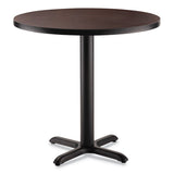 NPS® Cafe Table, 36" Diameter x 30h, Round Top/X-Base, Mahogany Top, Black Base, Ships in 1-3 Business Days (NPSCT13636XD1MY) Each