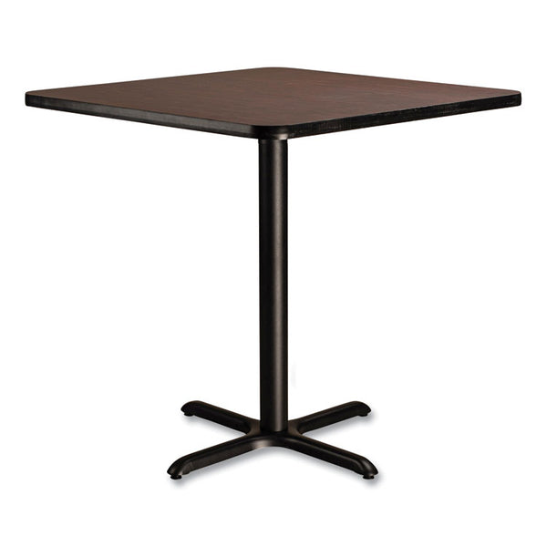 NPS® Cafe Table, 36w x 36d x 36h, Square Top/X-Base, Mahogany Top, Black Base, Ships in 1-3 Business Days (NPSCT33636XC1MY) Each