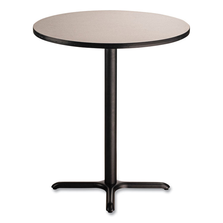 NPS® Cafe Table, 36" Diameter x 42h, Round Top/X-Base, Gray Nebula Top, Black Base, Ships in 1-3 Business Days (NPSCT13636XB1GY) Each