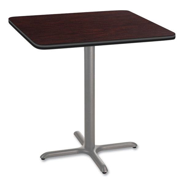 NPS® Cafe Table, 36w x 36d x 36h, Square Top/X-Base, Mahogany Top, Gray Base, Ships in 1-3 Business Days (NPSCG33636XC1MY) Each