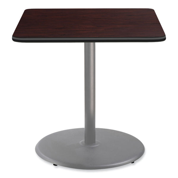 NPS® Cafe Table, 36w x 36d x 36h, Square Top/Round Base, Mahogany Top, Gray Base, Ships in 1-3 Business Days (NPSCG33636RC1MY) Each