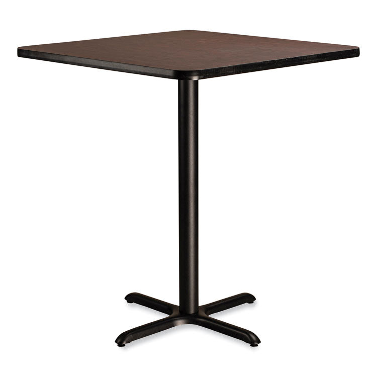 NPS® Cafe Table, 36w x 36d x 42h, Square Top/X-Base, Mahogany Top, Black Base, Ships in 1-3 Business Days (NPSCT33636XB1MY) Each