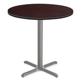 NPS® Cafe Table, 36" Diameter x 42h, Round Top/X-Base, Mahogany Top, Gray Base, Ships in 1-3 Business Days (NPSCG13636XB1MY) Each