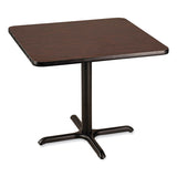 NPS® Cafe Table, 36w x 36d x 30h, Square Top/X-Base, Mahogany Top, Black Base, Ships in 1-3 Business Days (NPSCT33636XD1MY) Each