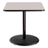 NPS® Cafe Table, 36w x 36d x 36h, Square Top/Round Base, Gray Nebula Top, Black Base, Ships in 1-3 Business Days (NPSCT33636RC1GY) Each