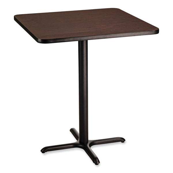 NPS® Cafe Table, 36w x 36d x 30h, Square Top/X-Base, Mahogany Top, Black Base, Ships in 1-3 Business Days (NPSCT33636XD1MY) Each