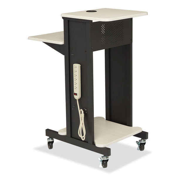 Oklahoma Sound® Premium Presentation Cart, 4 Shelves, 18" x 30" x 40.5", Ivory/Black, Ships in 1-3 Business Days (NPSPRC200)