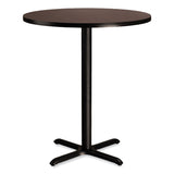 NPS® Cafe Table, 36" Diameter x 42h, Round Top/X-Base, Mahogany Top, Black Base, Ships in 1-3 Business Days (NPSCT13636XB1MY) Each