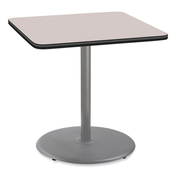 NPS® Cafe Table, 36w x 36d x 36h, Square Top/Round Base, Gray Nebula Top, Gray Base, Ships in 1-3 Business Days (NPSCG33636RC1GY) Each