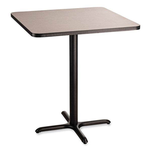 NPS® Cafe Table, 36w x 36d x 42h, Square Top/X-Base, Gray Nebula Top, Black Base, Ships in 1-3 Business Days (NPSCT33636XB1GY) Each